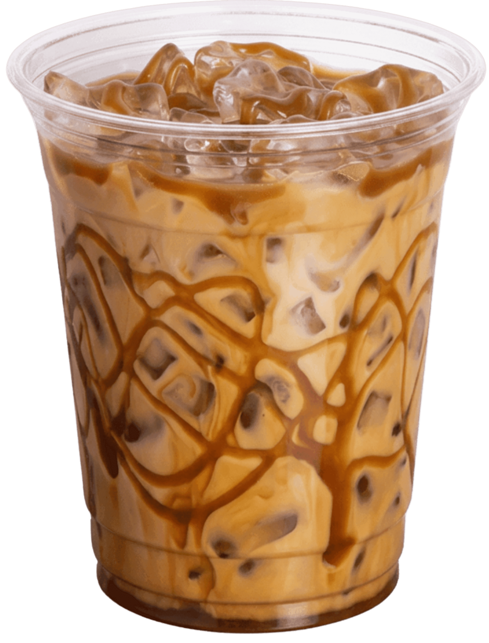 Caramel iced latte with caramel drizzle
